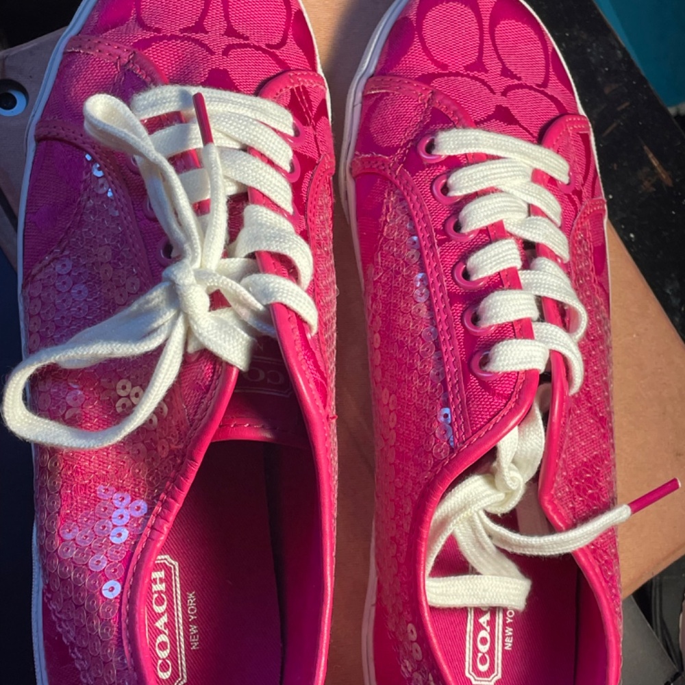 Coach Pink Sequins Sneakers - Picture 5 of 13